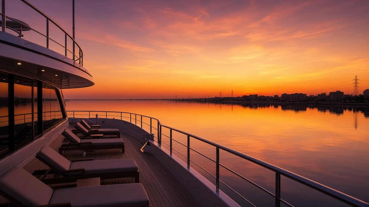 Sunset from the upper deck.